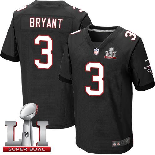Nike Falcons #3 Matt Bryant Black Alternate Super Bowl LI 51 Men's Stitched NFL Elite Jersey - Click Image to Close